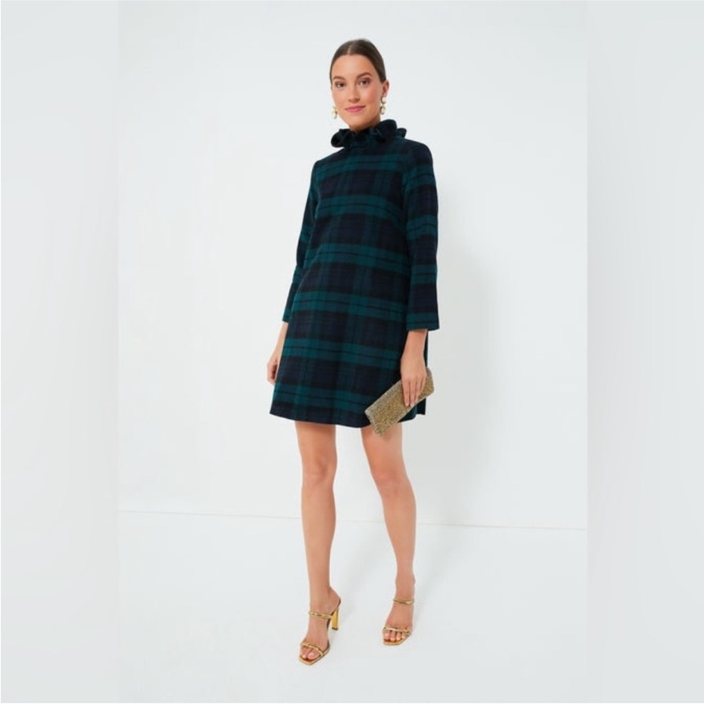 Tuckernuck Dark Plaid Long Sleeve Dress